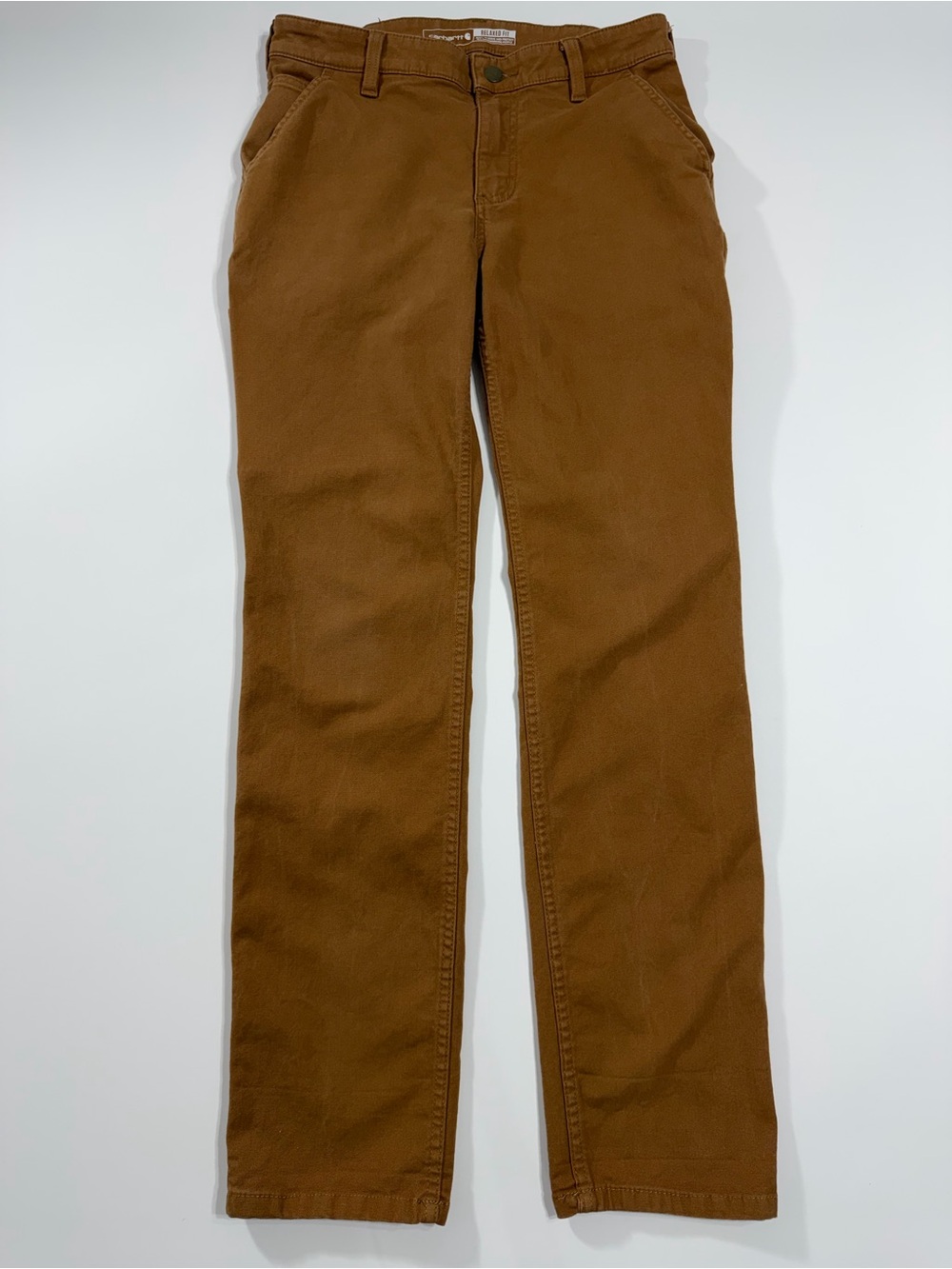 Carhartt Rugged Flex Brown Canvas Work Pants Size 2